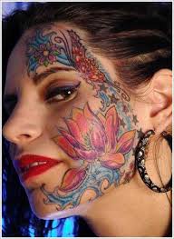 women facial tattoo